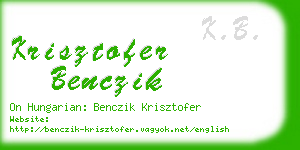 krisztofer benczik business card